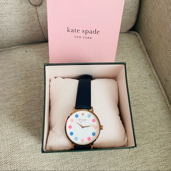 kate spade Accessories - Kate Spade watch NIB polka dot leather band pink NWT